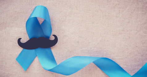 fiocco azzurro prevenzione prostata con baffo nero
